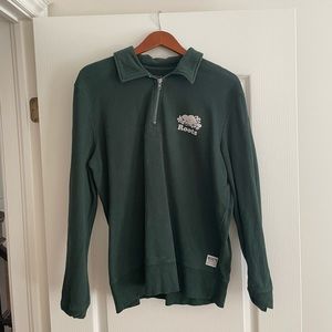 ROOTS Quarter-Zip Forest Green Sweater